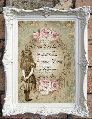 ALICE in Wonderland Quote Art Print. Alice in wonderland decoration ...