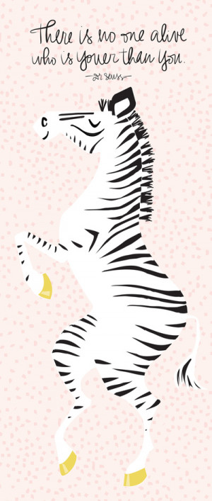 Pink Zebra (Dr. Seuss quote) Right Canvas Print