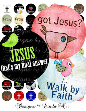 Instant Download - CHRISTian Quotes and Sayings- (2.5 Inch round ...
