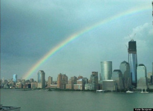 double rainbow over Manhattan