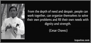 From the depth of need and despair, people can work together, can ...
