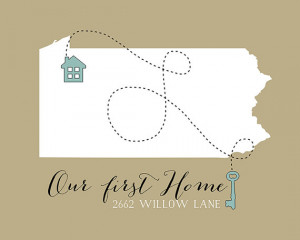Our First Home Housewarming Gift, First House - Personalized Art Print ...