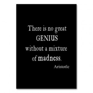 Vintage Aristotle Great Genius Madness Business Card