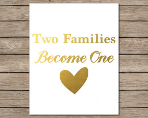 Two Families Become One Printable - INSTANT DOWNLOAD Printable - gold ...