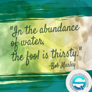 In The Abundance of Water, The Fool Is Thirsty