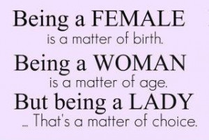 Being a lady...