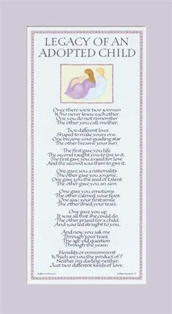 Legacy of an Adopted Child - a lovely poem honoring both mothers in an ...