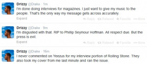 Drake Slams ‘Rolling Stone,’ Says He’s “Done Doing Interviews ...