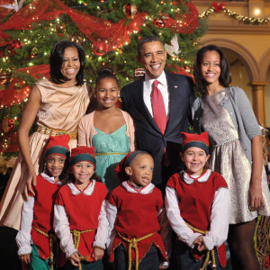 Obamas at Christmas in Washington 2012