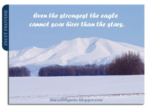 Even the strongest the eagle cannot soar hirer than the stars.