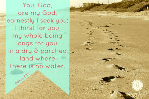 ... you, in a dry and parched land where there is no water.” Psalm 63:1