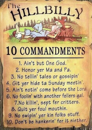 funny stuff... hillbilly commandments