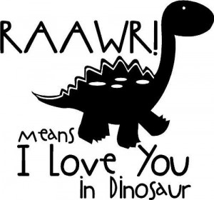 Love You In Dinosaur wall saying vinyl lettering art decal quote ...