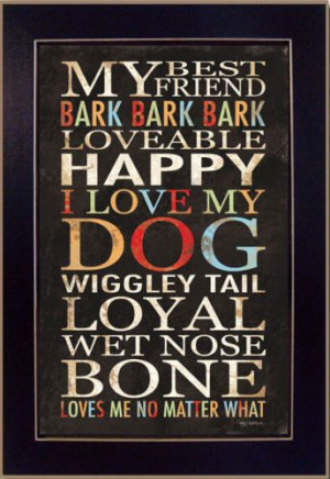 Dog Sayings Deco Print Typography Inspirational Frame Wall Art Made in ...