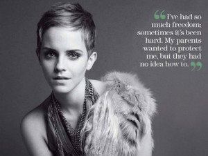 Emma watson, quotes, sayings, freedom, parents