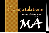 MA Congratulations - Master of Arts card - Product #420202
