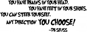 quoteyou have brains in your head dr seussspecial by vinylforall $ 9 ...