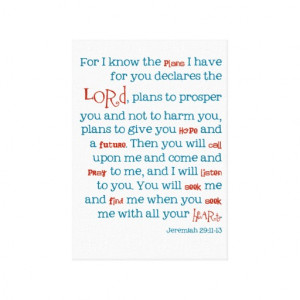 Jeremiah Christian Plans For You Quote Bible Print Stretched Canvas ...