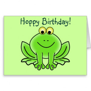 Cute Cartoon Frog Hoppy Birthday Funny Greeting Card