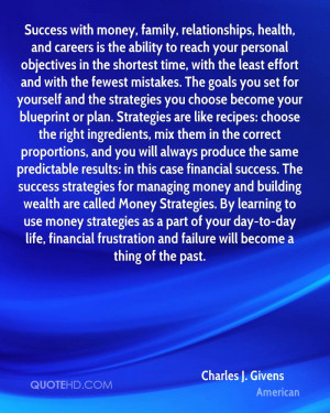 Success with money, family, relationships, health, and careers is the ...