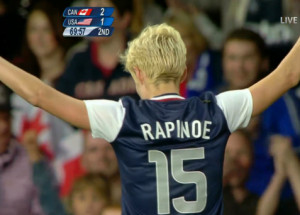 US Midfielder Megan Rapinoe Scores Her Second Goal Against Canada