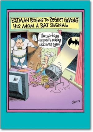 Batman Regrets Bat Signal Funny Mother's Day Greeting Card
