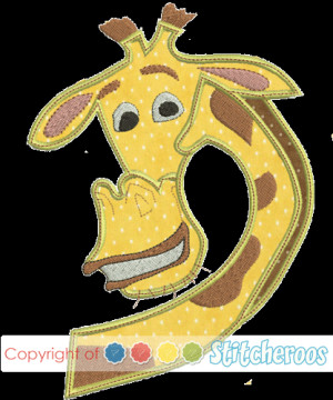 Melman the Giraffe applique-3 sizes