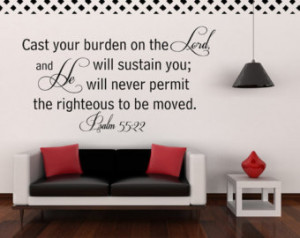 burden on the lord Psalm 5:22 Bible Verse Vinyl Wall Decal Quote
