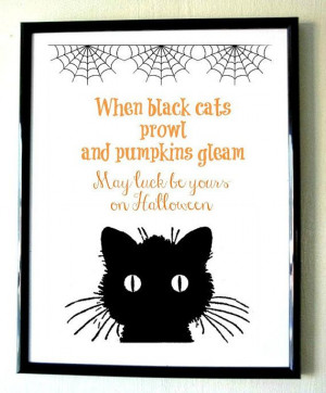 Black and Orange Black Cat Halloween Saying 8x11 by PrinsCharming, $10 ...