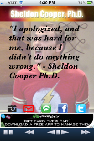 Quirky App Of The Day: Sheldon Quotes