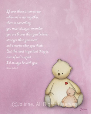 ... kids wall art, baby girl nursery art, Winnie the pooh quote, boy girl