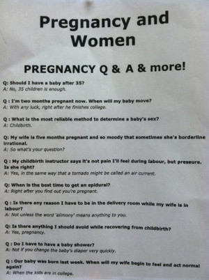 Funny Friday: Pregnancy Q&A. Hilarious.