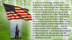 Memorial Day - Abraham Lincoln quote