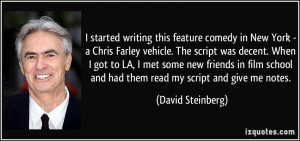 started writing this feature comedy in New York - a Chris Farley ...