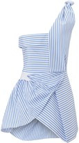 white resort wear dress-jwanderson blue stripe beach bodice dress