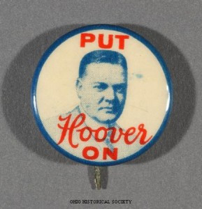 Political Button for Herbert Hoover’s 1928 campaign. Made by ...