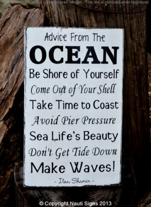 Quotes Sayings On Wood - Ocean Rules - Beach House Decor - Nautical ...