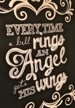 ... Quote/ Hand painted canvas/ Every time a bell rings, an Angel gets his