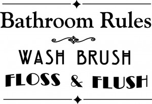 Bathroom Rules Wash Brush Floss Flush ~11