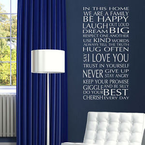 QUOTE-WALL-STICKERS-In-Our-Home-Removable-Art-Decal-Interior-Family ...