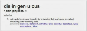 Really? Let's talk about being disingenuous.