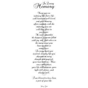 In Loving Memory Vellum Quotes Kitchen & Dining