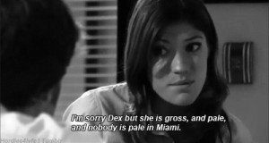 ... image include: deb, black and white, Dexter, dexter morgan and florida
