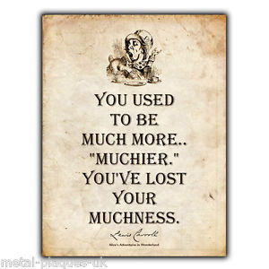 ... SIGN-WALL-PLAQUE-Alice-in-Wonder-Land-Mad-Hatter-Lewis-Carroll-Quote
