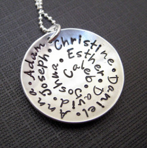 ALL MY FAMILY - Handstamped Sterling Silver Keepsake Necklace - upto