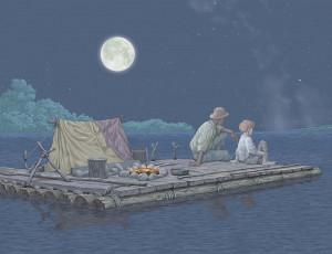 Huck Finn in Adventures of Huckleberry Finn