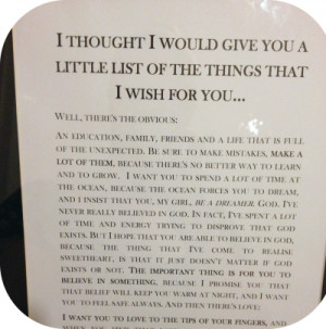 Dawsons Creek – “Let me give you a list of things I wish for you ...