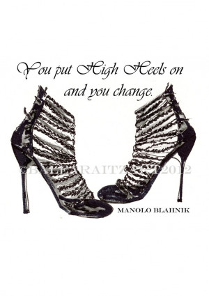 Manolo Blahnik High Heel Shoes Print from my original illustration and ...