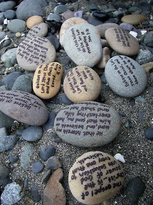 Write short gospel verses on ten rocks with sharpies and then leave in ...