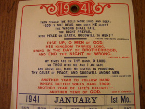 Vintage Calendar 1941 Religious Christian Quotes USA - 2